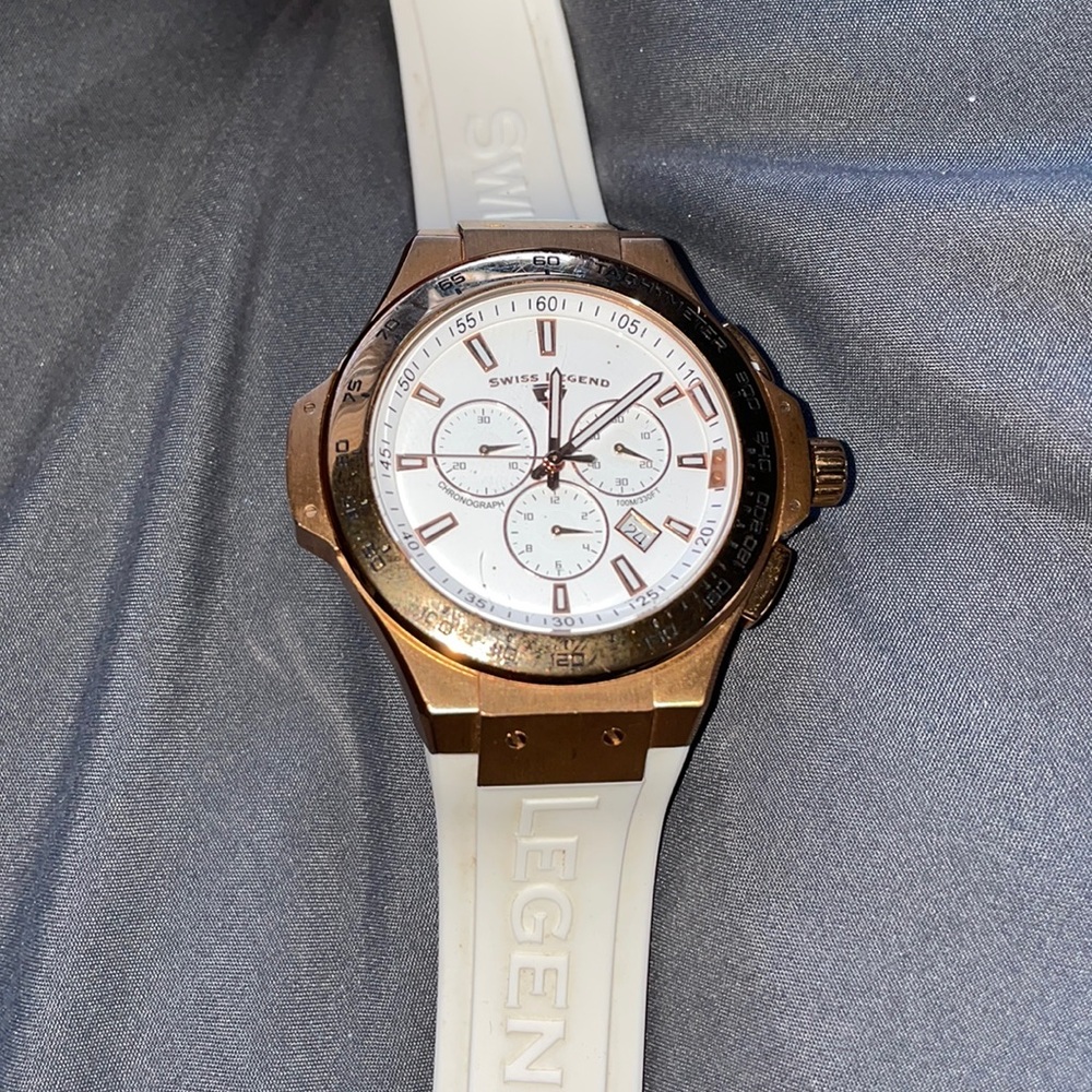 Swiss Legend Maverick White and Gold Watch